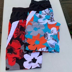 Zeroxposur Swim Suits - bundle of two in red floral & turquoise floral